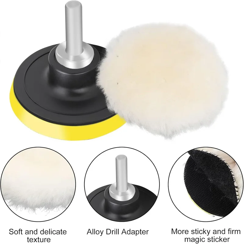 4/5/6 Zoll Woll-Polierpad-Set für Poliermaschine, elektrische – Bild 2