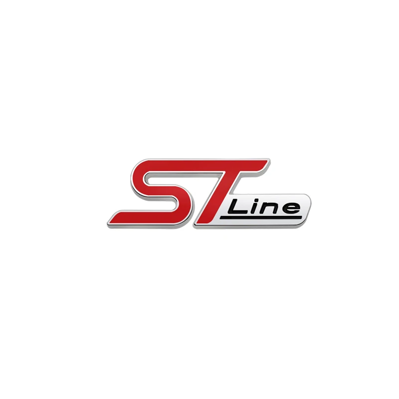 3D Metall ST Linie Kopf Kühlergrill Auto Emblem Abzeichen Chrom Aufkleber für FORD ST Focus x 2 3 Kuga FIESTA