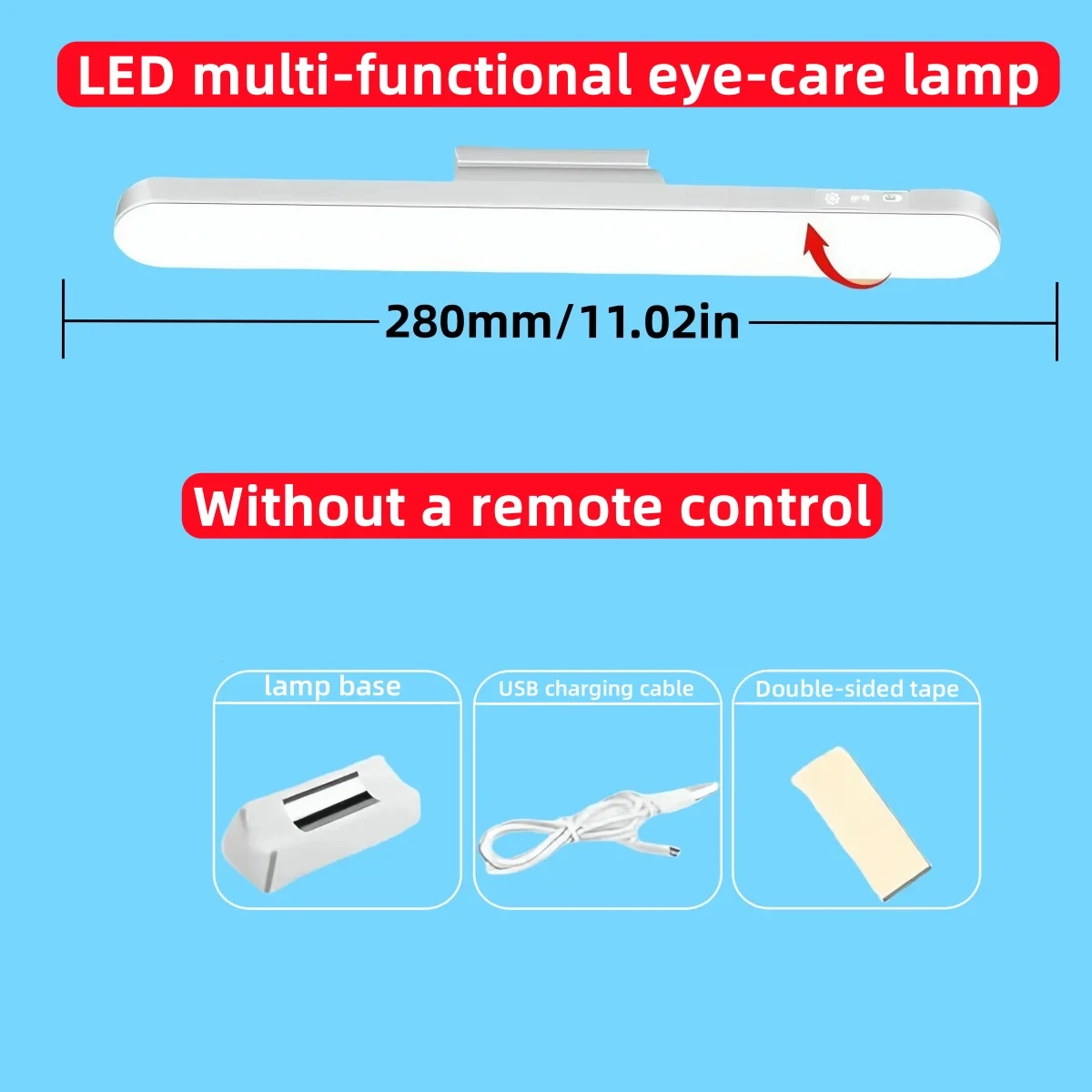 LED-Tischlampe, magnetisch, zum Aufhängen, über USB wiederaufladbar, Schreibtischlampe, 3-farbiges Leselicht