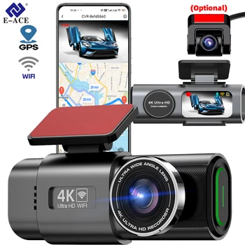 Dash Cam 4K GPS WIFI APP 24H Nachtsicht Mini Optional Hinten Objektiv Dashcam Auto DVR Video Recorder kamera