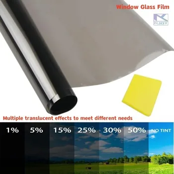 KKJOY 3 m x 50 cm VLT schwarze Fenstertönungsfolie für Autos und Zuhause - UV- und Sonnenschutz
