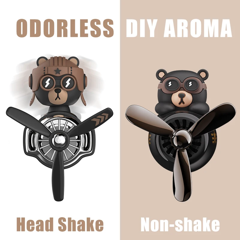DIY Aroma geruchloses Autozubehör Innendekorationen innen Ornament Flugzeug Pilot Bär Auto Lufterfrischer