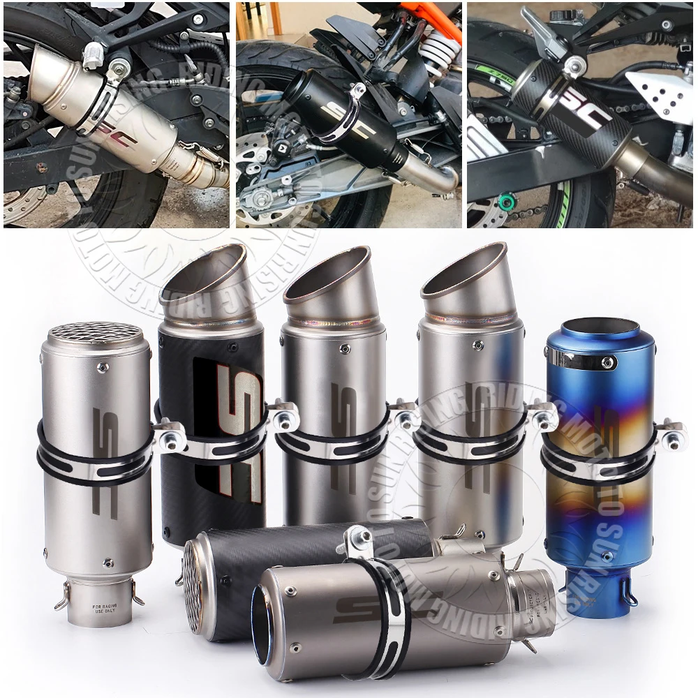 51/60/63mm Edelstahl SC Motorrad Auspuff Escape & DB Killer Für Gp – Bild 5