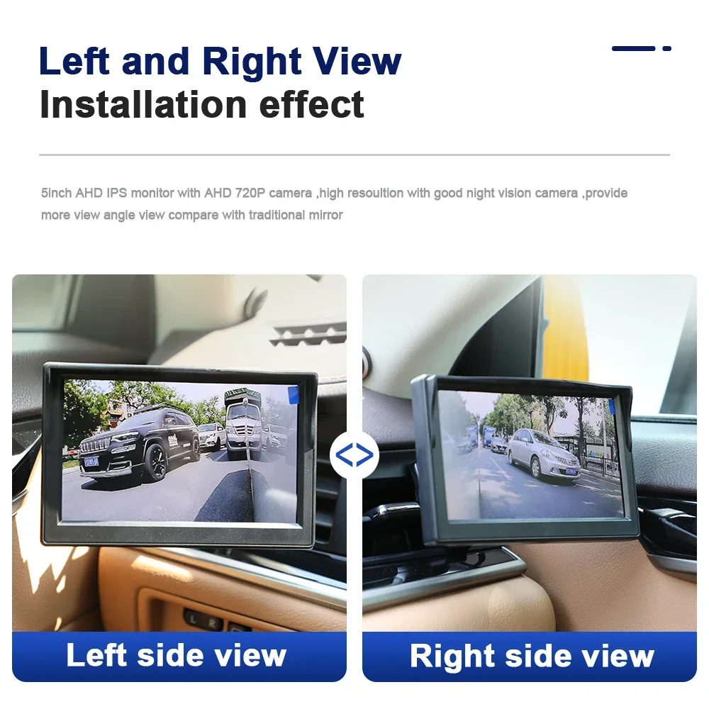 Auto AHD 5-Zoll-Digital-Seitenansicht-Überwachungsspiegelsystem – Bild 2