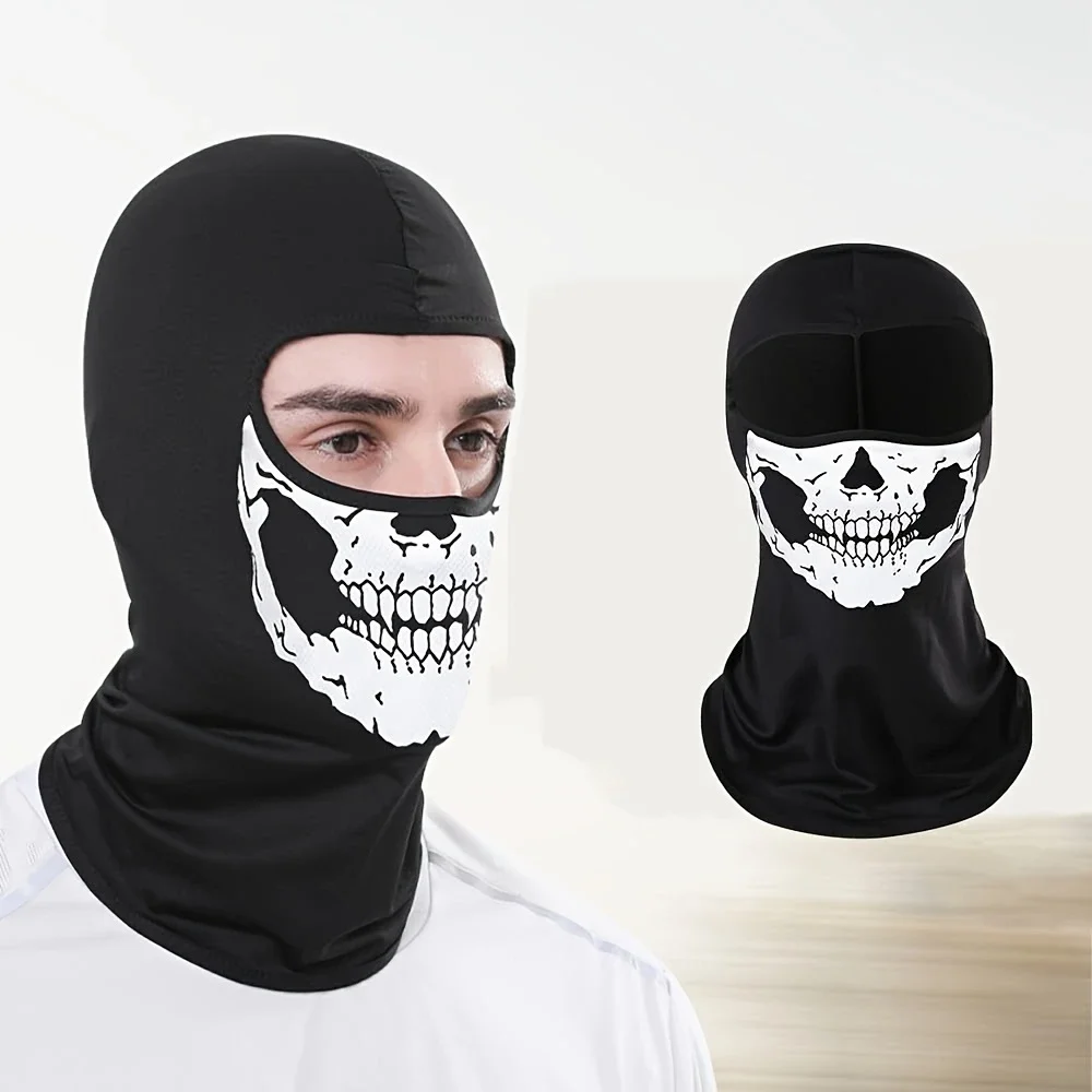 Motorrad Sturmhaube Vollgesichtsmaske Totenkopf Aufdruck Motorrad – Bild 2