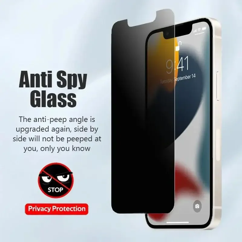 Full Cover Anti-Spionage-Displayschutz aus gehärtetem Glas für iPhone – Bild 2