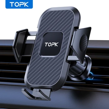 Autotelefonhalterung, TOPK Upgrade, automatische Verriegelung, universeller Telefonständerhalter mit Hakenclip