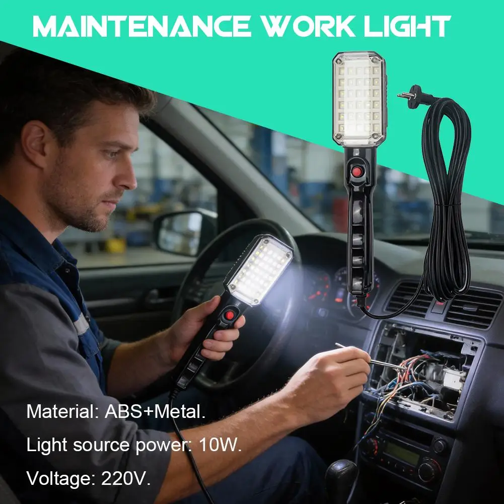 5M Tragbare LED-Arbeitsleuchte mit Magnetfuß & Haken 220V – Bild 4