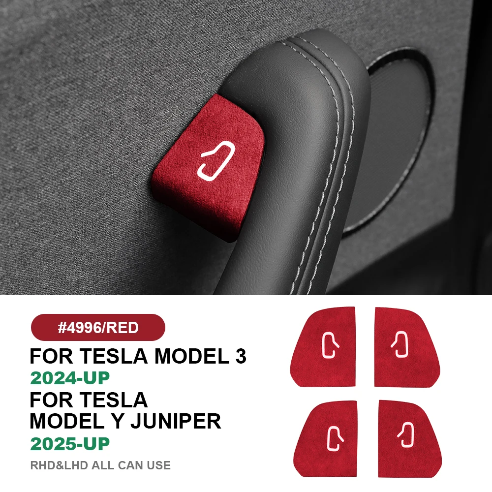 Tesla Model Y Juniper 2025 Model 3 Highland 25-26 Auto-Innenraum Wildleder-Türknopf-Zierleisten Aufkleber