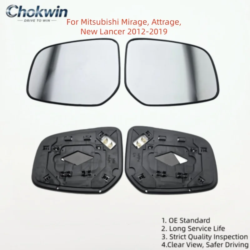 Beheiztes Seitenspiegelglas Ersatz für Mitsubishi Mirage, Attrage, New Lancer 2012-2019 Links Rechts