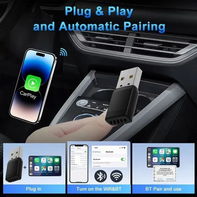 Wireless Adapter Smart Wireless CarPlay Android Auto USB Dongle WiFi – Bild 4