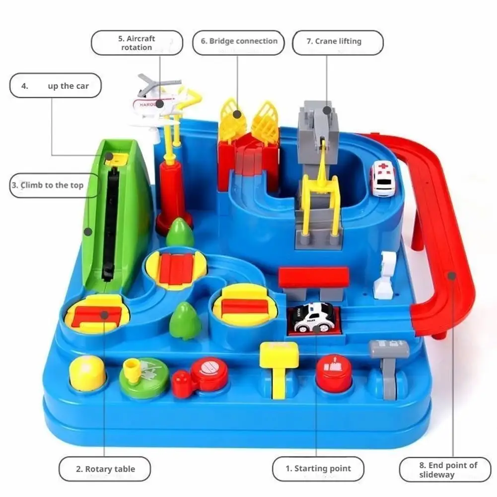 Racing Rail Car Modell Lernspielzeug Kinder Verfolgen Abenteuerspiel – Bild 6