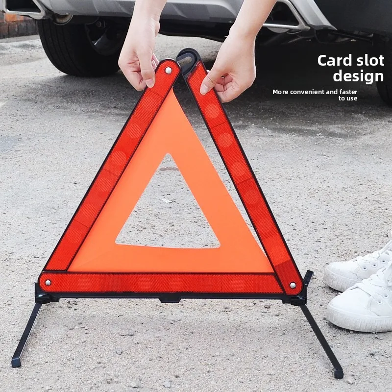 Faltbares Reflektierendes Auto-Warndreieck Pannenhilfe-Schild Tragbares Dreibein-Sicherheits-Parkset