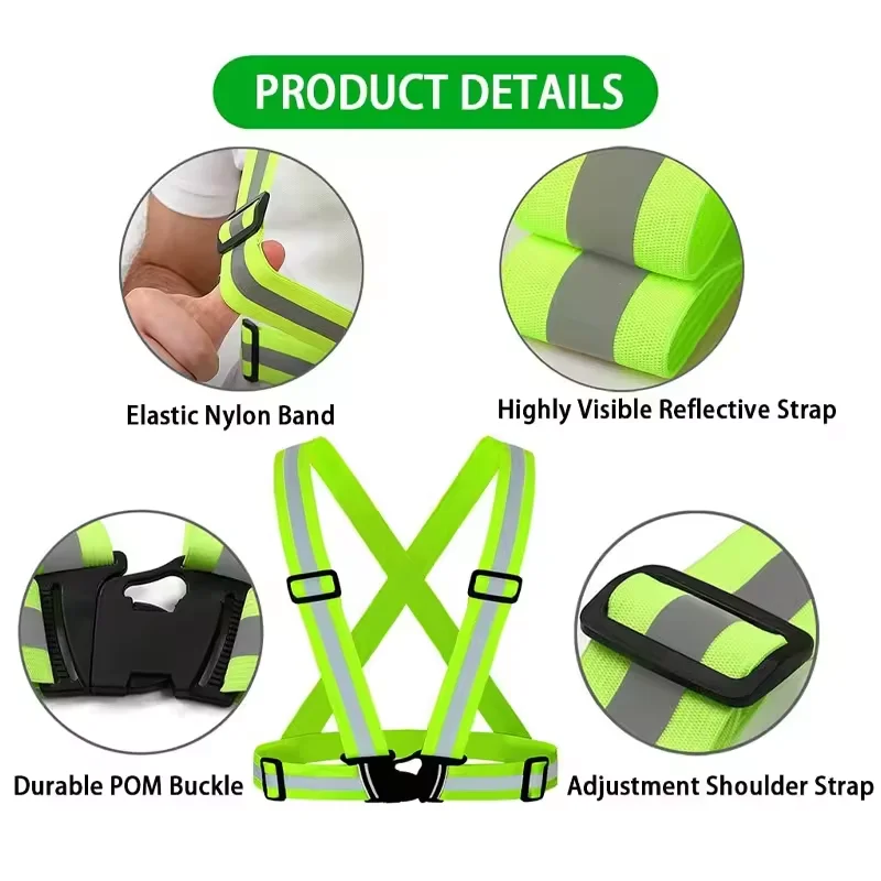 Highlight-Riemen, verstellbare Sicherheitsweste, elastisches Band – Bild 2