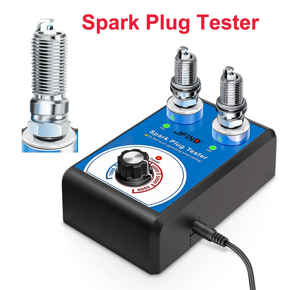 Zündkerzentester Doppelloch-Diagnosetool Auto 12V Zündprüfer 0-6000 U/min Auto Motor Zünddetektor Werkzeuge