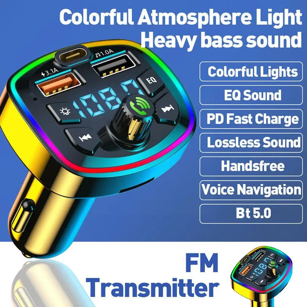 Auto-Freisprecheinrichtung Bluetooth-kompatibel 5,0 FM Sender 2 – Bild 2