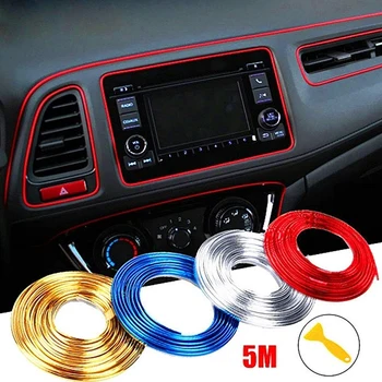 Auto Innen Dekoration Linie Trim Tür Mittelkonsole Lücke Instrument Panel Dekorative Linie Chrom Glitter