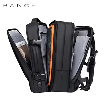 BANGE Erweiterbarer Herrenrucksack, wasserdicht, 17,3-Zoll-Laptop-Rucksack, große Kapazität, Wandern
