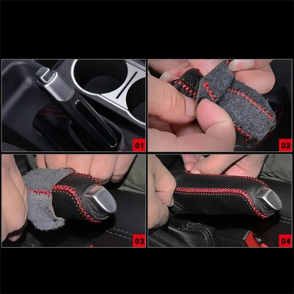 Handbremshülse aus echtem Leder, Handbremsgriffe für Mazda 6 – Bild 5
