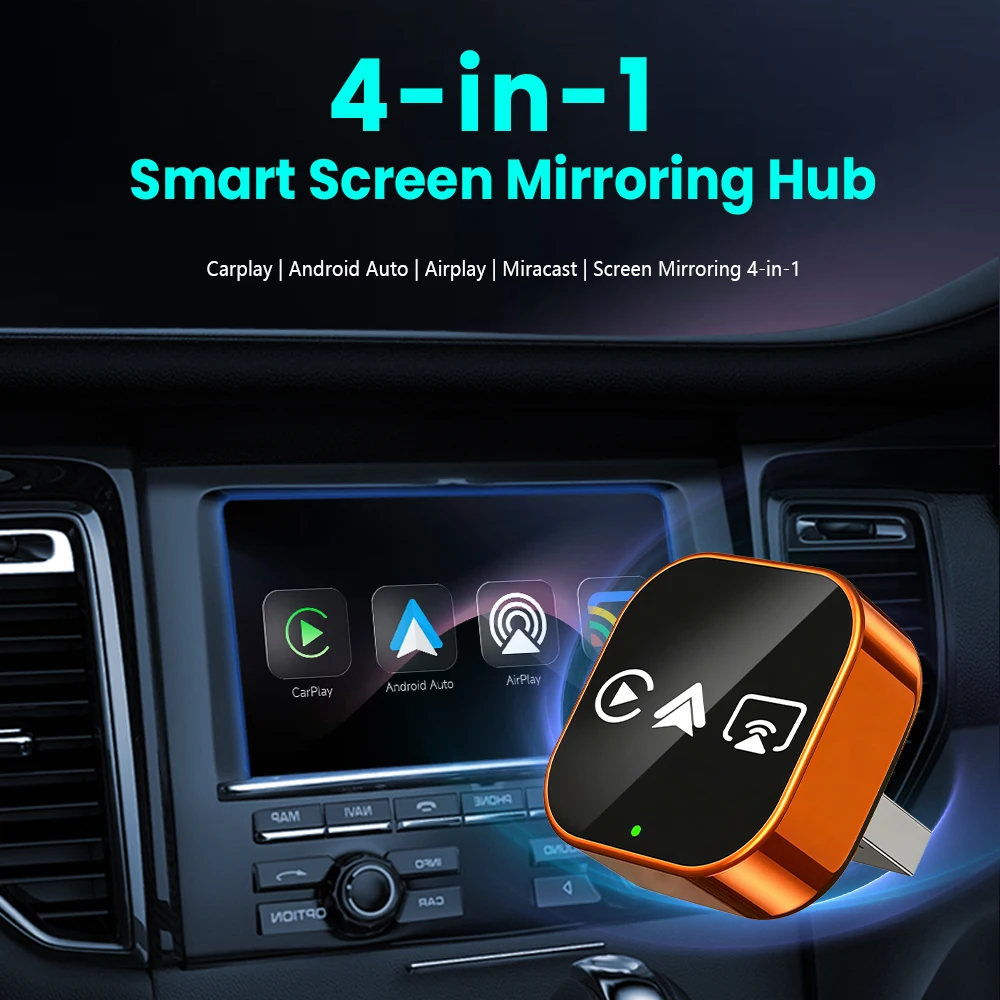 2026 Upgrade 4-in-1 Kabelgebundener zu Kabelloser CarPlay Android Auto – Bild 3