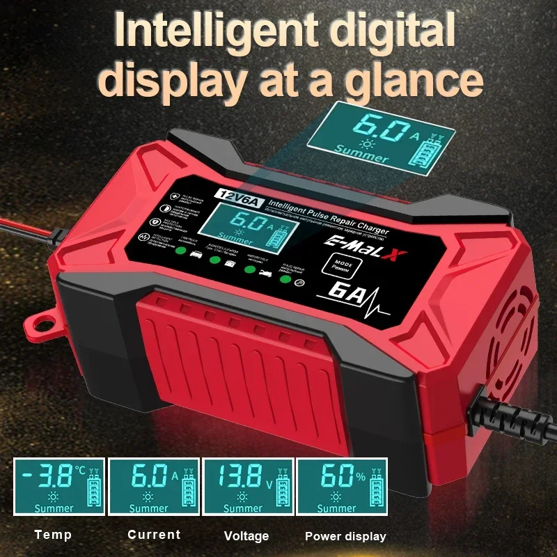 12V 6A Auto Batterie Ladegerät Puls Reparatur LiFePO4 14,6V Smart – Bild 5