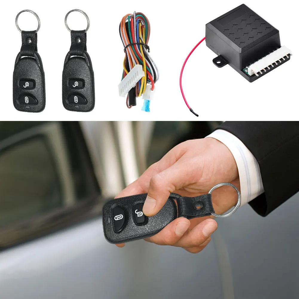 12 V Autotürschloss mit 2 Fernbedienungen, automatische Verriegelung – Bild 6