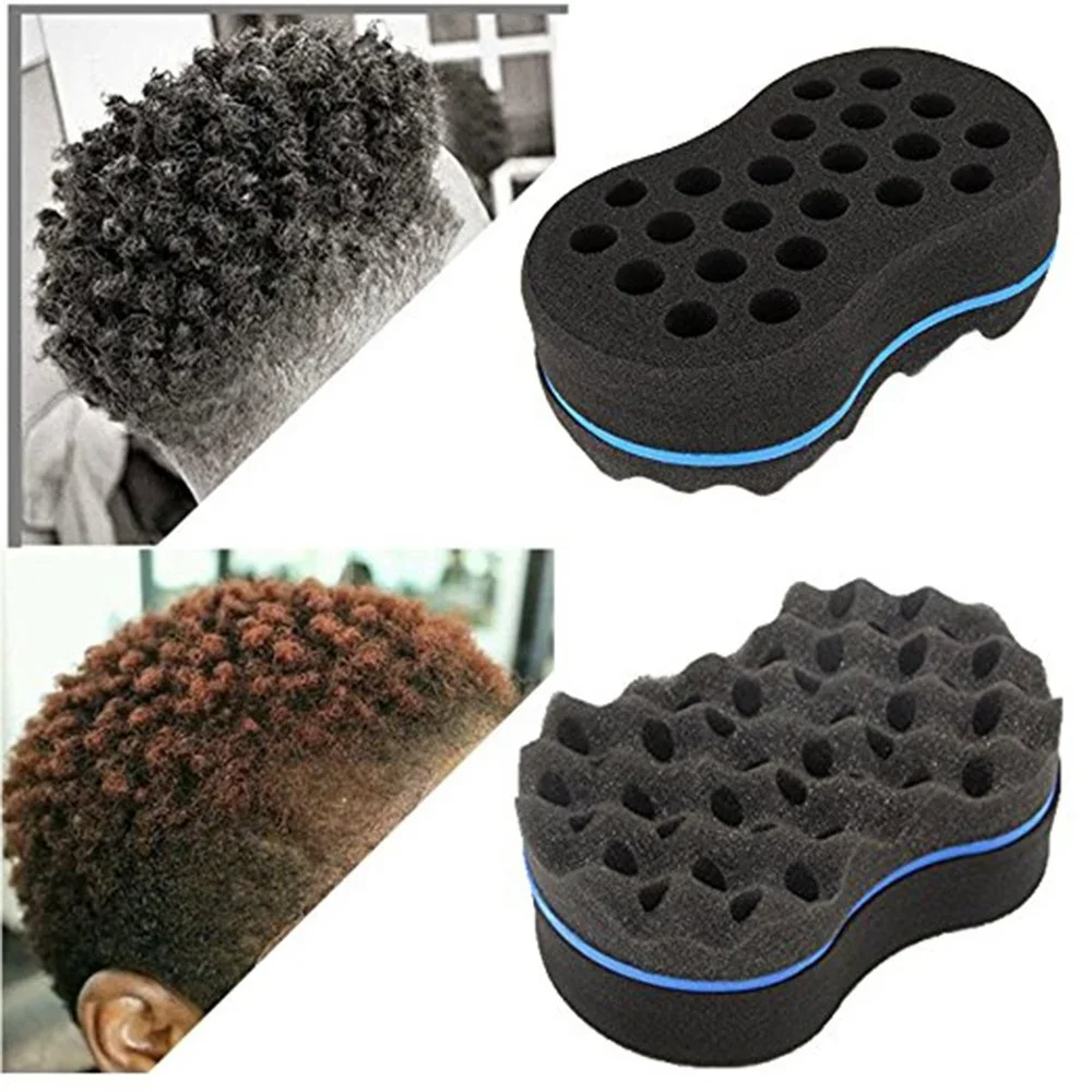 Lockiges Haar Styling Schwamm Pinsel Doppelseitige Schwamm Pinsel Multi-löcher Seite Geflecht Twist Haar Curl