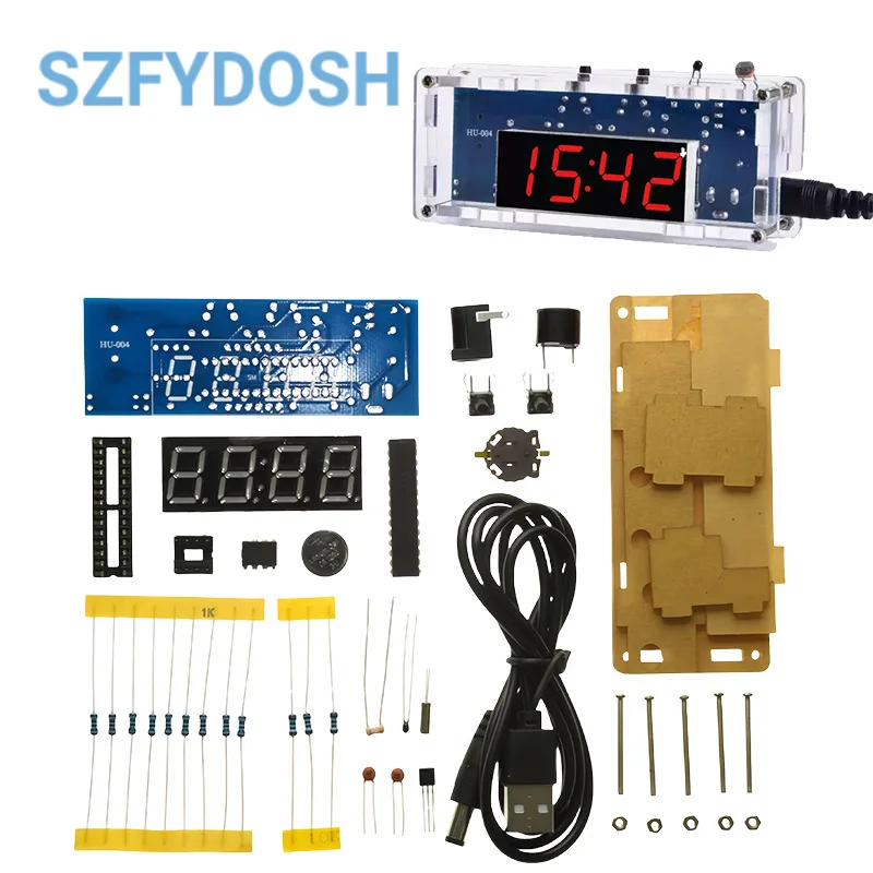 Elektronisches Uhren-Set - lichtempfindliches LED-Display mit Temperatur, 51-MCU-basierte DIY-Baugruppe