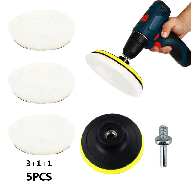 Set Woll-Polierscheiben 75mm Wachs-Polierpads Autolackpflege Poliermaschine Polierpads (5 Stück)