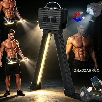 LED-Taschenlampe mit Magnet und Aufhängehaken 7-stufige Dimmleuchte Tragbare Magnetische Arbeitsleuchte