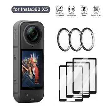 Gehärtete Glasfolie für Insta360 X4 X5 Displayschutzfolie, kratzfest, Objektivschutzkappe, Schutzkit 360 °