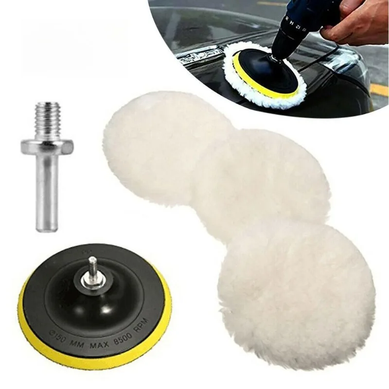 Universeller Autopolierpad 4 Zoll für M10/M14 Weiche Wollmaschine Wachs-Polierer Autokarosserie-Polierscheiben