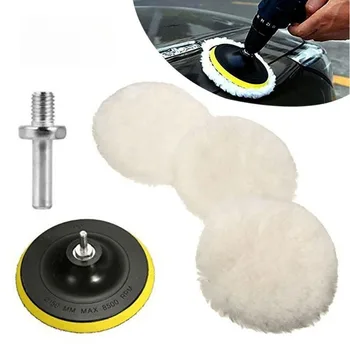 Universeller Autopolierpad 4 Zoll für M10/M14 Weiche Wollmaschine Wachs-Polierer Autokarosserie-Polierscheiben