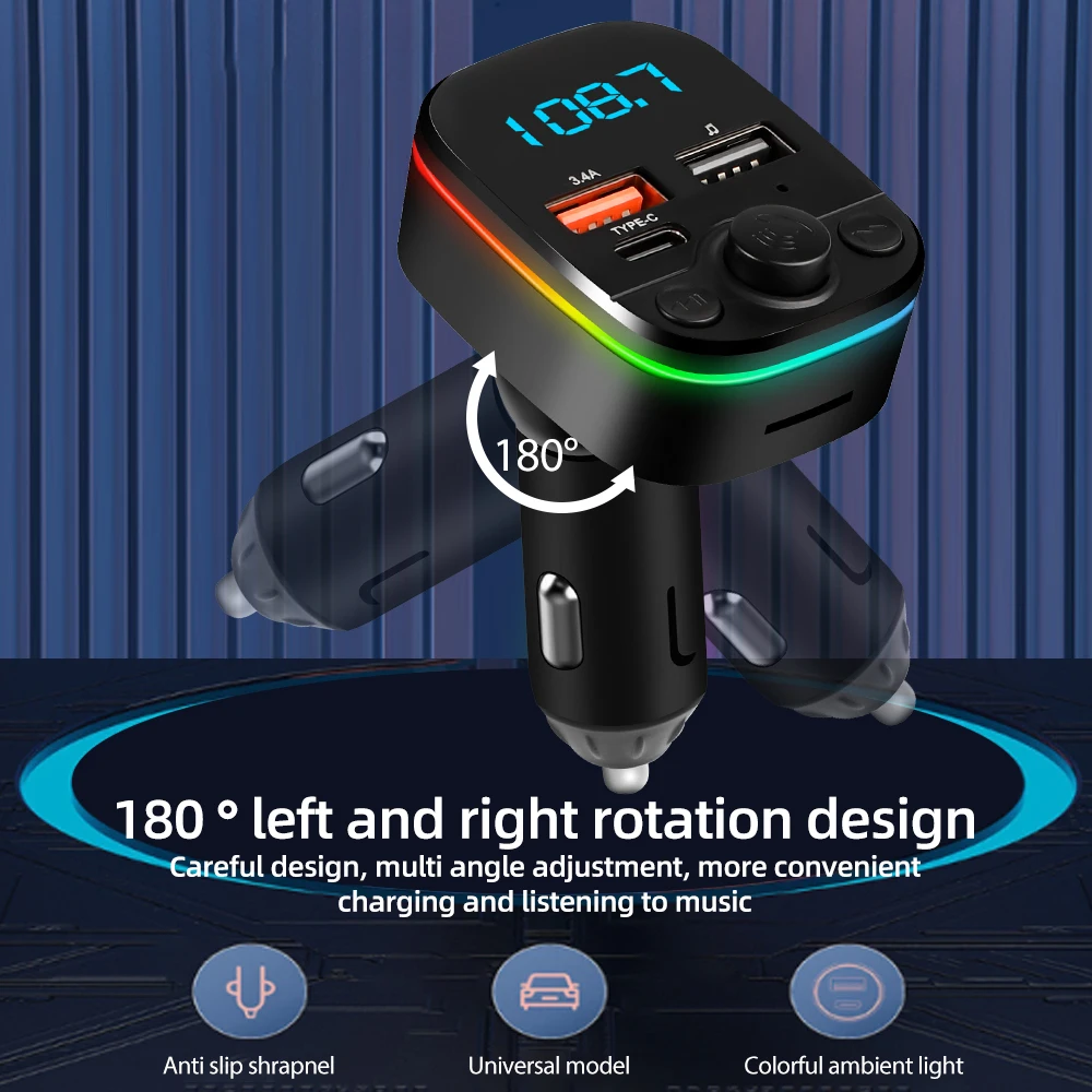 Auto-FM-Transmitter Bluetooth 5.0 Freisprecheinrichtung mit Typ-C – Bild 3