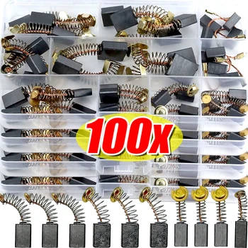 100/50x Kohlebürsten-Reparaturset Elektrowerkzeug Elektromotor Ersatzteile Universelle Anpassung Kohlebürsten