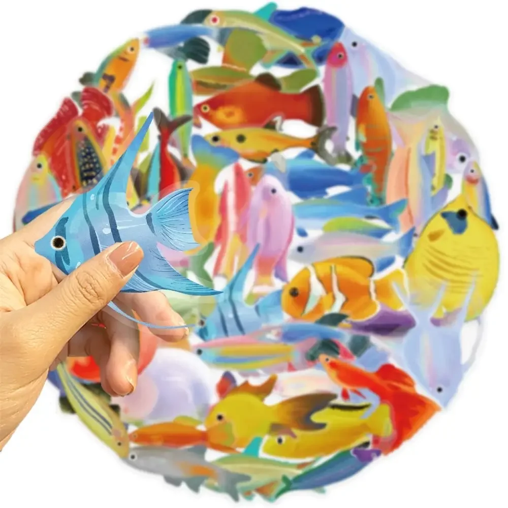 Wasserdichte Fisch Transparente Aufkleber Kunst DIY Laptop (50 Stück) – Bild 6