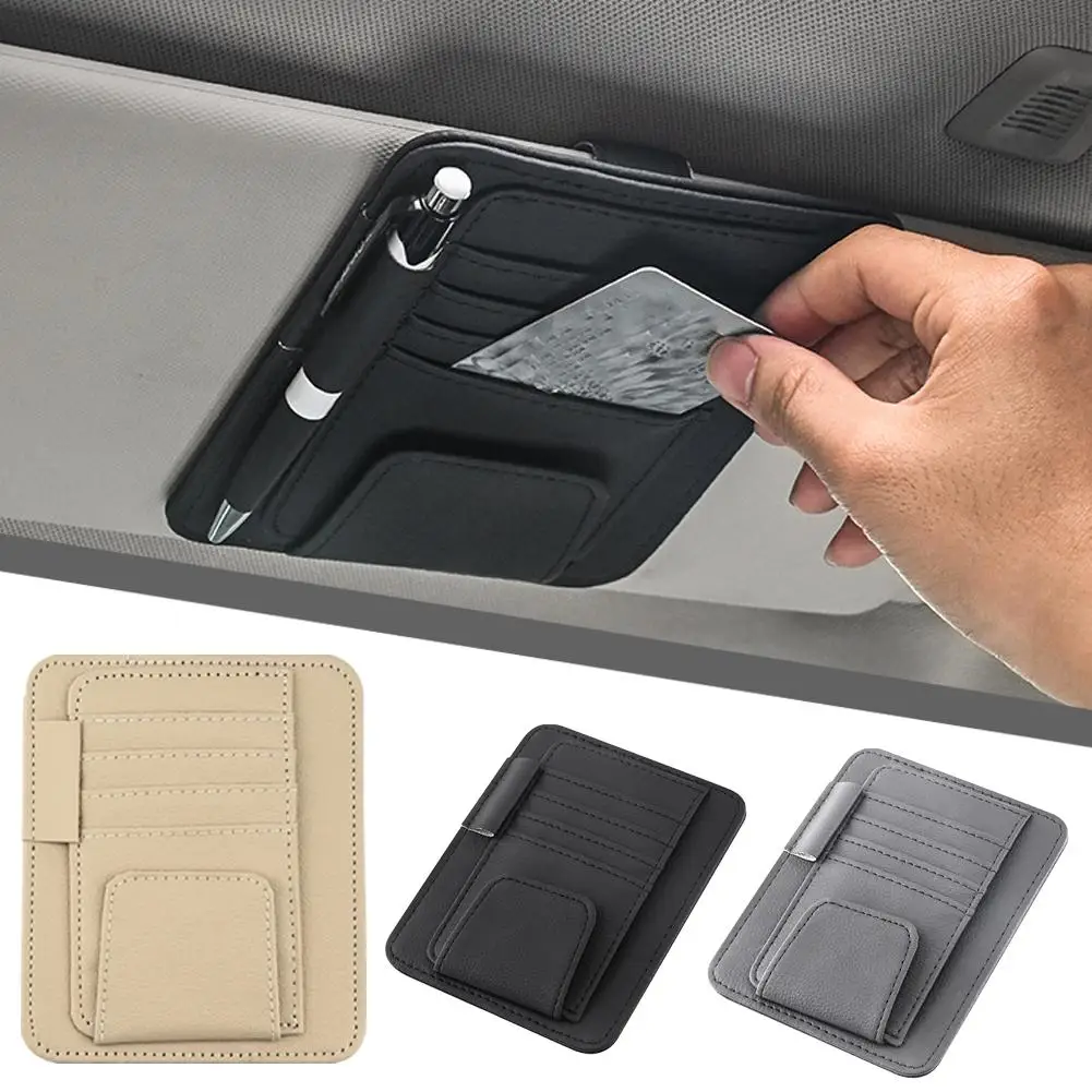 Auto Sonnenblende Organizer Multi-Pocket Visitenkarte Lagerung Management Sonnenbrille Halter Visier Zubehör