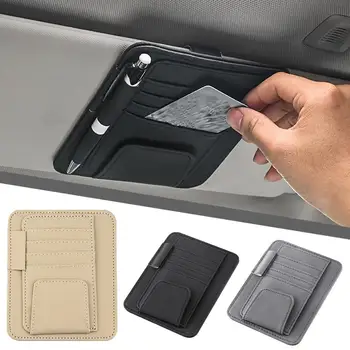 Auto Sonnenblende Organizer Multi-Pocket Visitenkarte Lagerung Management Sonnenbrille Halter Visier Zubehör