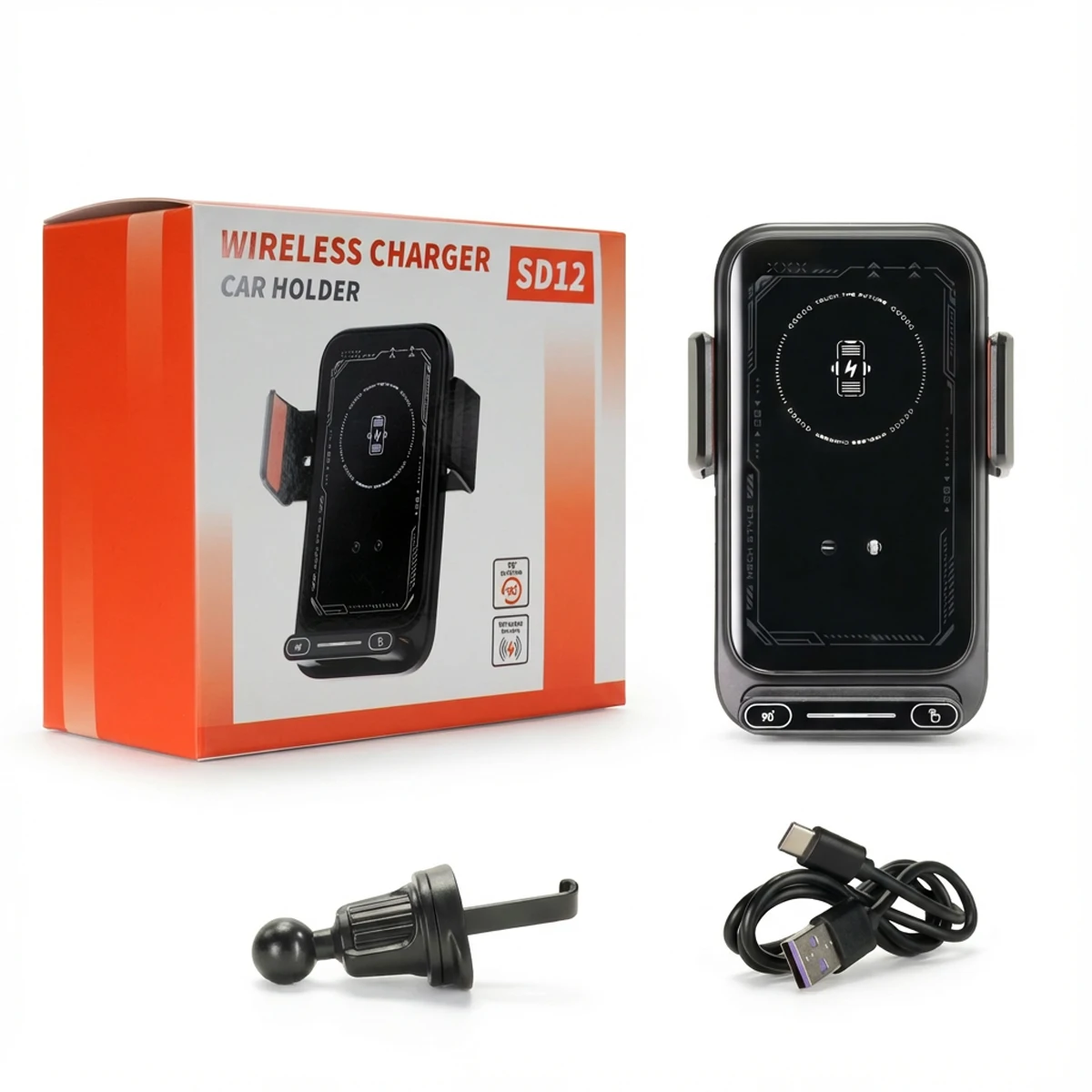 Auto-Handyhalterung mit 15 W kabellosem Laden und automatischer Klemme