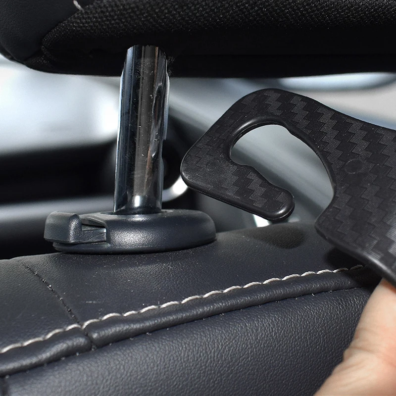 Carbon Faser Haken Auto Sitz Kopfstütze Haken Auto Rücksitz (4 Stück) – Bild 5