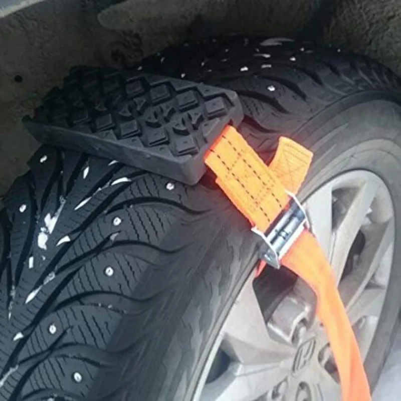 175x73mm Langlebige PU-Antirutsch-Reifentraktionsblöcke mit Tasche, Notfall-Reifenkettenriemen für Schnee