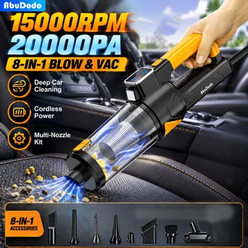 Kabelloser Auto-Staubsauger 20000Pa AbuDodo 8-in-1 Handstaubsauger für Autoinnenraum, Sitze, Kofferraum