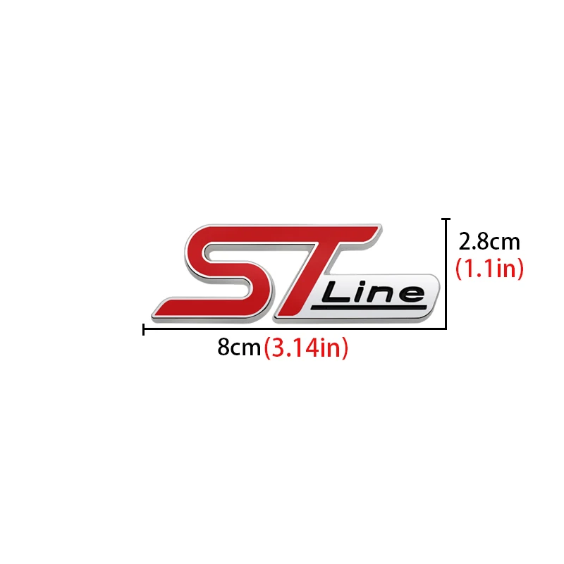 3D Metall ST Linie Kopf Kühlergrill Auto Emblem Abzeichen Chrom – Bild 2