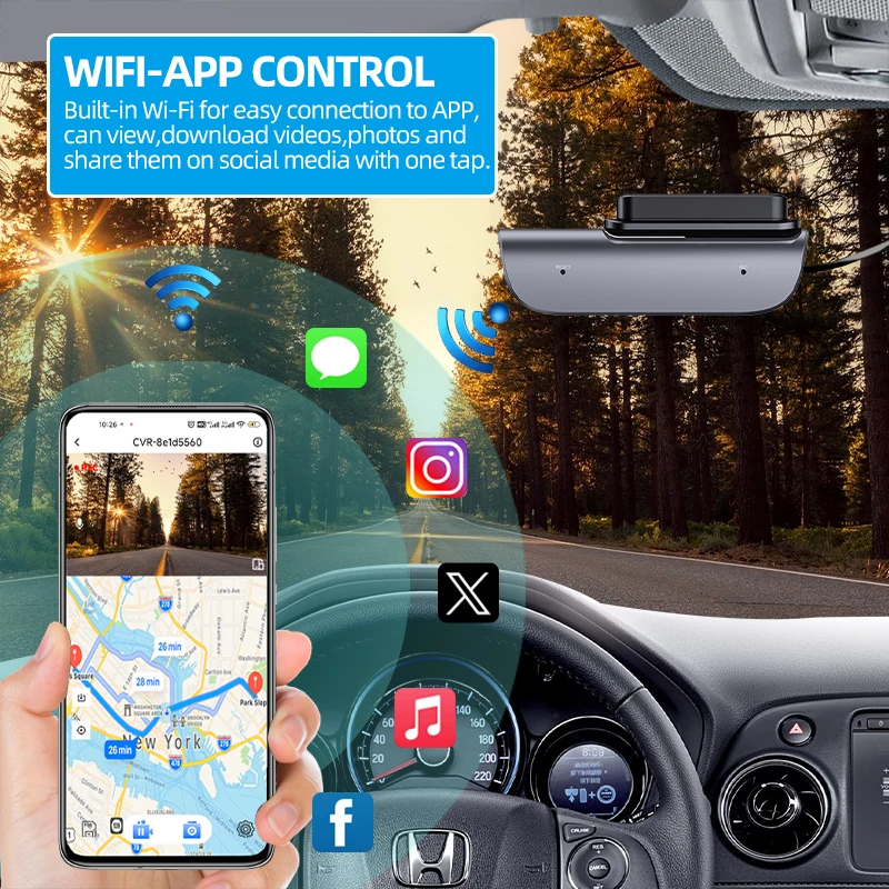 UHD 4K WLAN Dashcam mit Nachtsicht, Videorekorder, Fahrtenschreiber – Bild 3