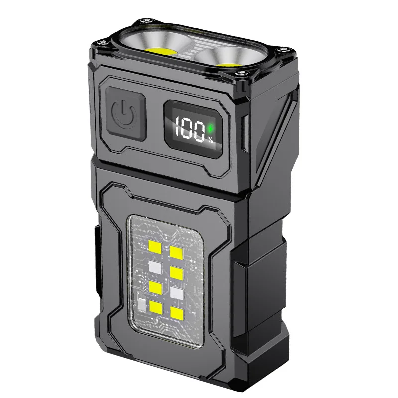 Multifunktionale LED-Taschenlampe mit einstellbarem Winkel im Freien, Mini-Arbeitsleuchte, tragbarer Magnet