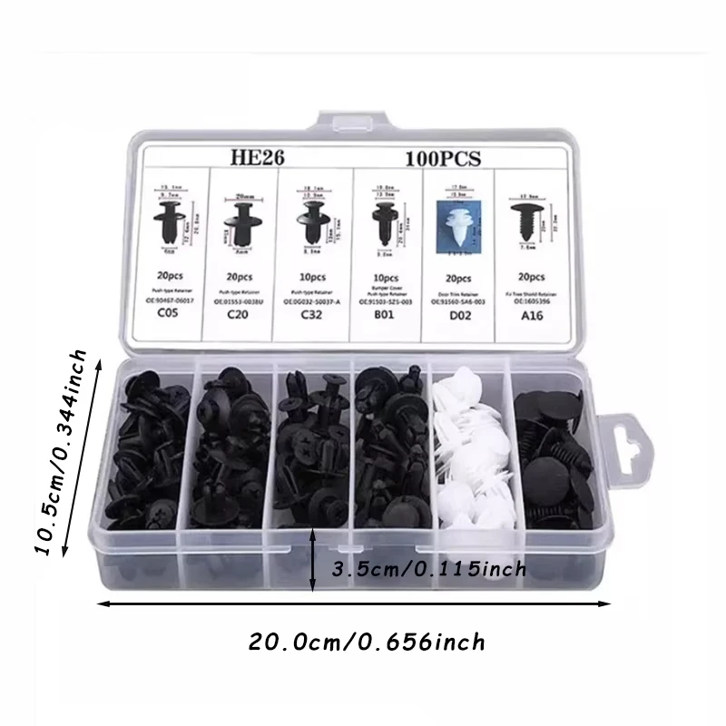 Auto Fastener Clip Mixed Kit 100 teile/satz Auto Körper Push Retainer – Bild 3