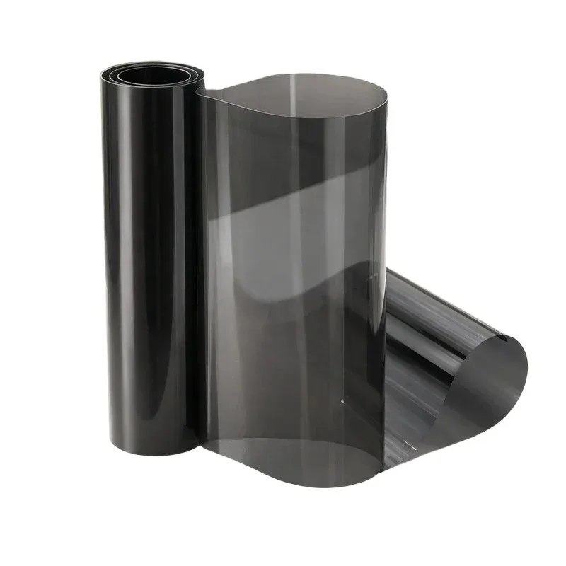 Transparente, hellschwarze, rauchfarbene PVC-Folie, 30 x 200 cm – Bild 3