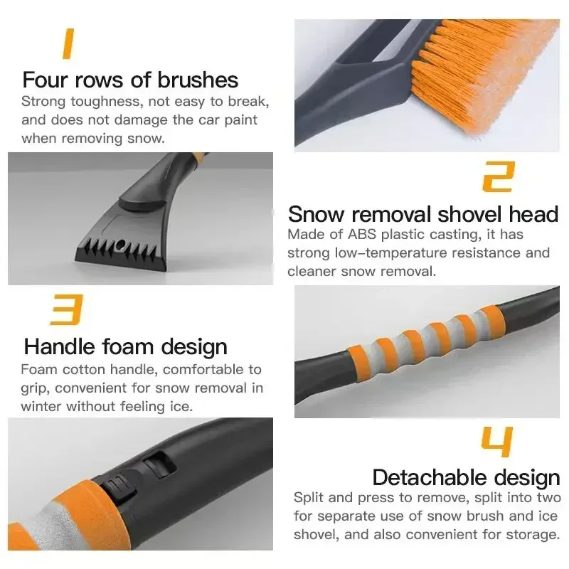 Schneebürste und Eiskratzer 2-in-1 mit abnehmbarem Schaufeldesign – Bild 5