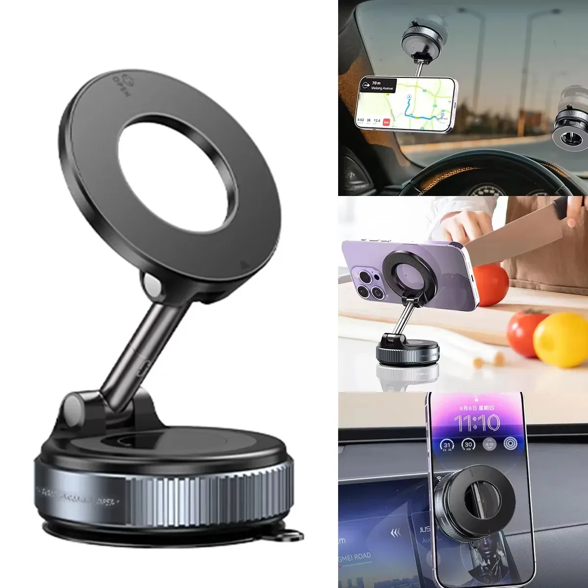 Autotelefon-Magnetständer, mechanischer Vakuum-Saugnapf, um 360° – Bild 3
