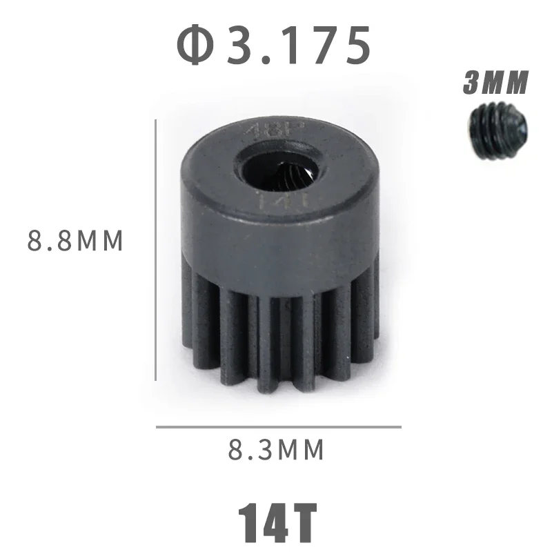 48P Harden Metall Motor Getriebe Ritzel 3,175mm 14T 15T 16T 17T 18T 19T 20T 21T 22T 23T 24T 25T 26T 27T 28T